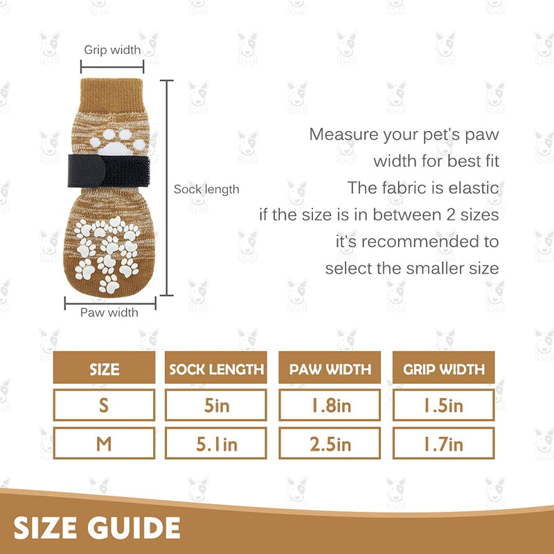 EXPAWLORER Double Side Anti-Slip Dog Socks 2 Pairs - Adjustable Pet Paw Protector with Strap, Traction Control Non-Skid for Indoor on Hardwood Floor Wear, Paw Protection for Puppy Pets Dogs Small - PawsPlanet Australia