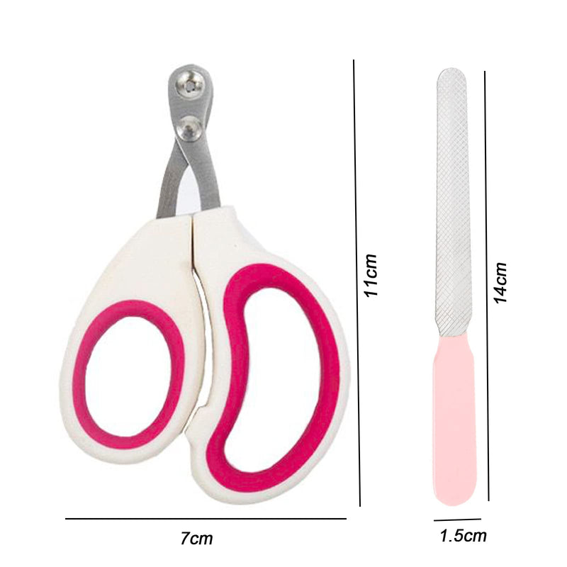 BSITSSS Cat Claw Scissors, Professional Cat Nail Scissors Claw Scissors for Dogs, Small Cats Claw Cutter, Cat Accessories Cat Nail Clipper Ideal for Small Dogs Puppies Cats With File (Pink) Pink - PawsPlanet Australia