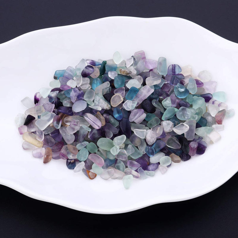 POPETPOP Natural Fluorite Tumbled Chips Stone Crushed Crystal Polished Irregular Shape Reiki Healing Quartz Crystal Gemstones for Home Decoration?1 lb - PawsPlanet Australia