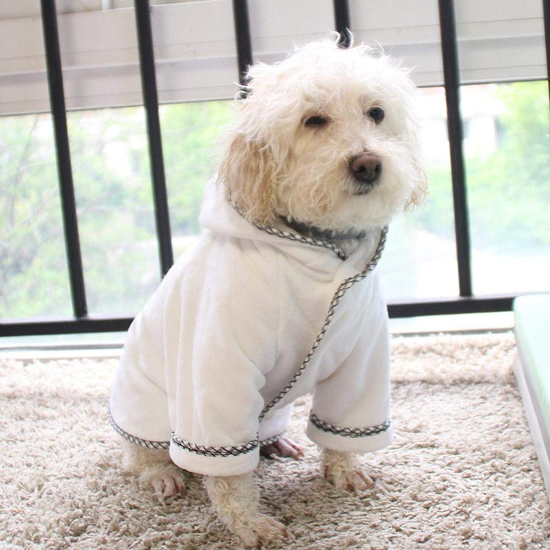Easy-topbuy Pet Robe Dog Night Gown, Warm Pajamas Dog Dressing Gown With Adjustable Waistband Quick-drying Absorbent Bath Robe Pet Coat S/M/L/XL L - PawsPlanet Australia