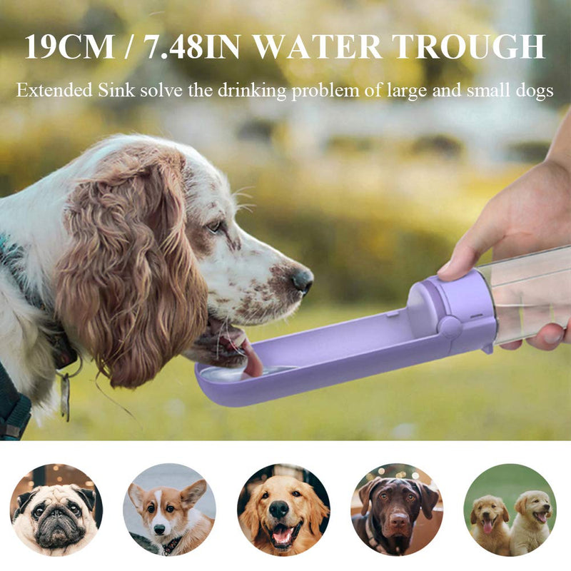 Dog Water Bottle for Walking and Traveling, Portable Hiking Pet Water Bottle Leak Proof, Lightweight Dog Water Dispenser with Drink Cup with Rotatable Trough, Wide Sink for Large Medium Small Dogs Blue - PawsPlanet Australia