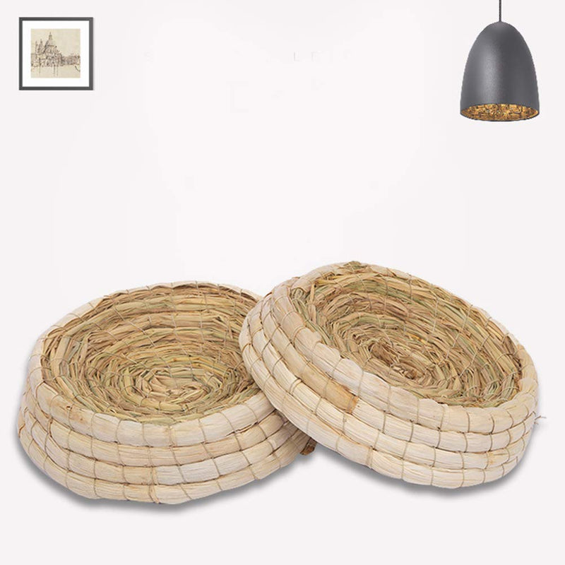 POPETPOP Handwoven Pigeon Nesting Bowls, Bird Nests Straw Incubation Bed, Courtship Breeding House for Pigeon/Dwarf Rabbit/Gerbil/Chinchillas/Parakeet/Guinea Pigs, 24x6.5cm - PawsPlanet Australia