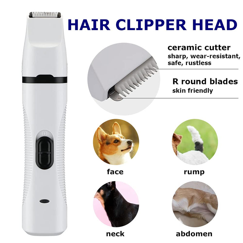 Dog Clippers, 3 in 1 Dog Grooming Kit Low Noise Dog Nail Clippers Cordless Dog Nail Grinder, Dog Grooming Clippers Grooming Supplies Also for Cats Pets, Dog Hair Clippers, Dog Nail Trimmers, WILBUR.P - PawsPlanet Australia