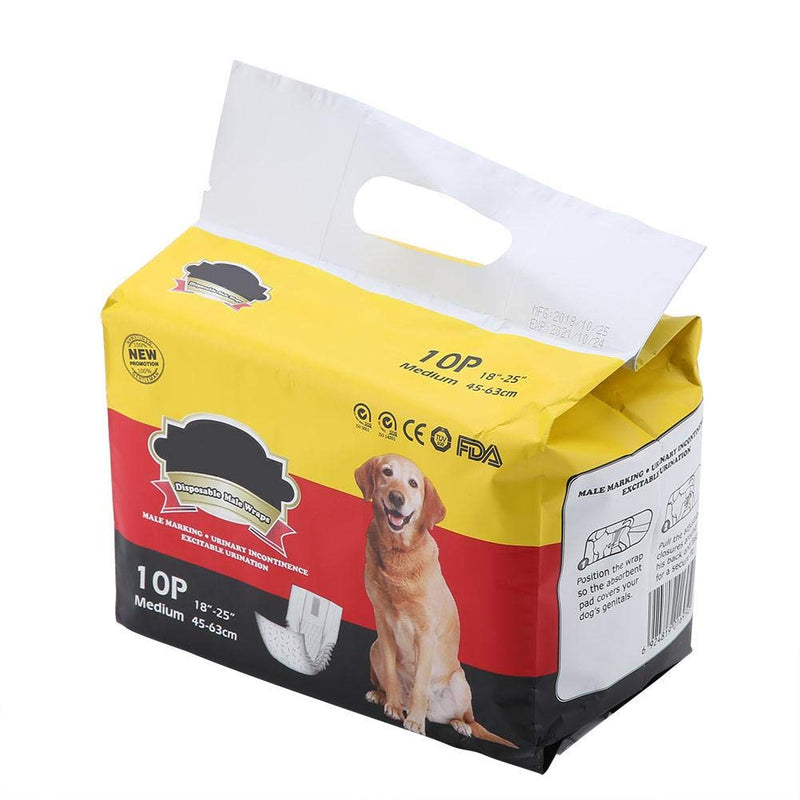 Pssopp Disposable Dog Nappies Male Dog Diapers Wrap Super Absorbent Soft Pet Diapers Puppy Training Diapers (M) M - PawsPlanet Australia