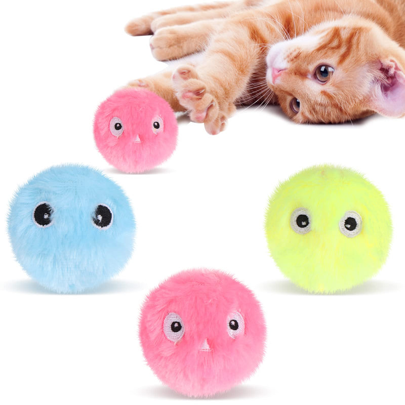 3-Packs Upgraded Fluffy Balls Plush Cat Toys, 3 Realistic Chirping Balls Bird Frog Cricket Catnip Noise Balls for Cat Exercise, Cat Interactive Toy for Kittens - PawsPlanet Australia