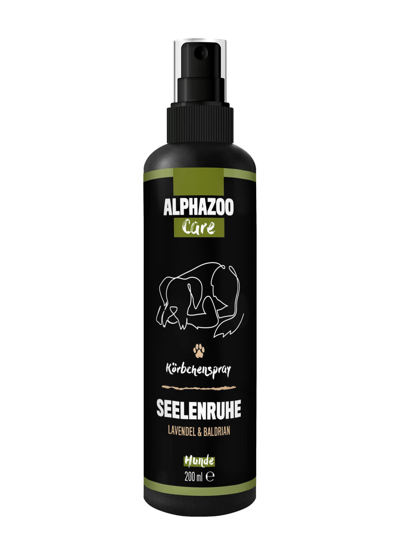 alphazoo peace of mind basket spray natural relaxation spray for dogs 200 ml, calming spray dogs for calm, well-being, anti-stress, New Year's Eve made from valerian and lavender vegan 200ml - PawsPlanet Australia