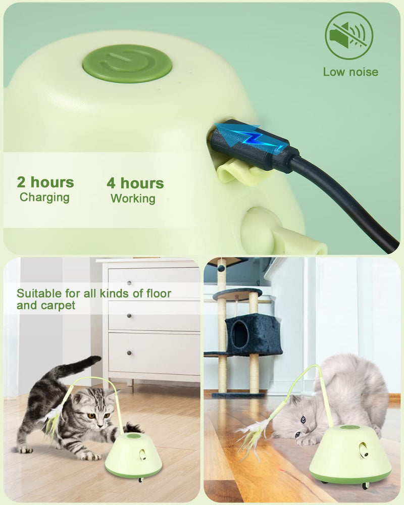 JOFLVA Interactive Electric Cat Toy with LED Light and Spring, 4 Routes 3 Speeds, 3 in 1 Electric Rechargeable Cat Toy, Self-Employment Cat Toy - PawsPlanet Australia