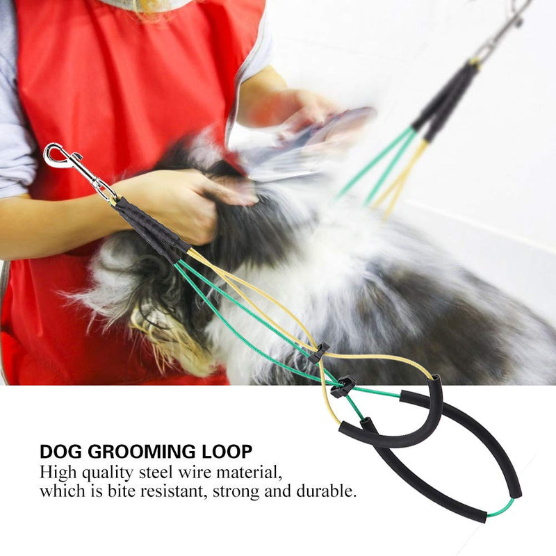 Oumefar Dog Grooming Loop Adjustable Cable Loop Clips Double Noose Ropes Dogs Cats Table Bath Tub(Small) Small - PawsPlanet Australia