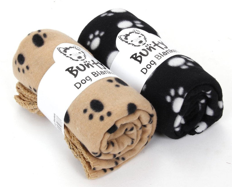 Extra Large Soft Cosy Warm Fleece Pet Dog Cat Animal Blanket Throw 140 x 100cm - Black - PawsPlanet Australia