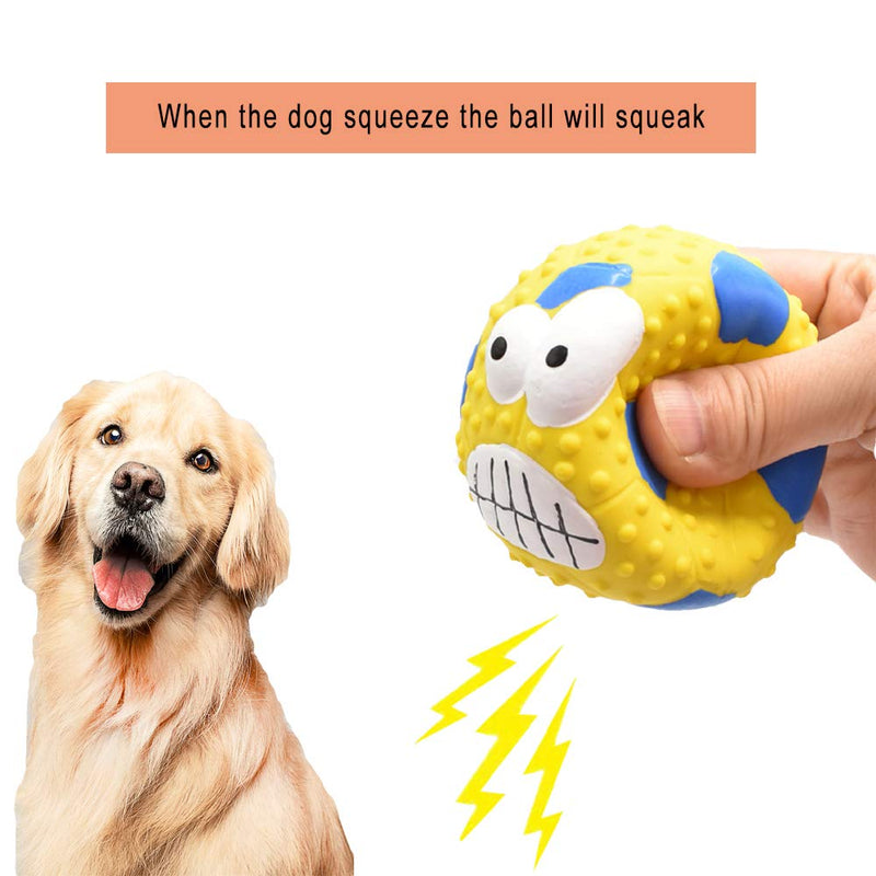 Dog Squeaky Toys Ball 3 Pack Lqatar Puppy Sports Balls Sets Dog Chew Soccer Ball for Small Medium Large Dogs Non-Toxic - PawsPlanet Australia