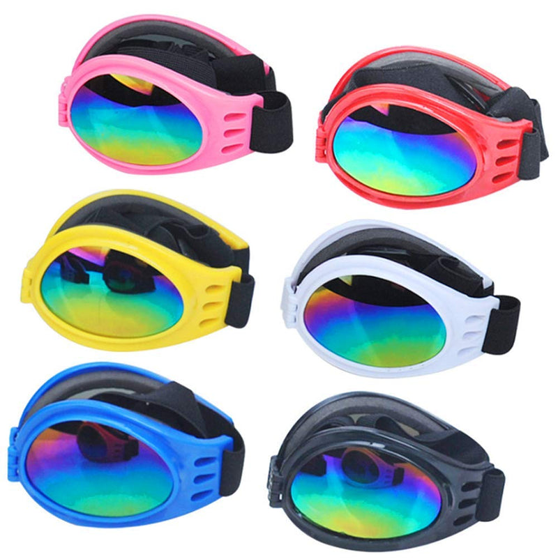DPLUS Dog Goggles Dog Sunglasses - Glasses Set of 6 - for Dogs Dog Ski Goggles with UV Protection Pet Sunglasses with Adjustable Strap for Travel, Skiing and Anti-Fog - PawsPlanet Australia