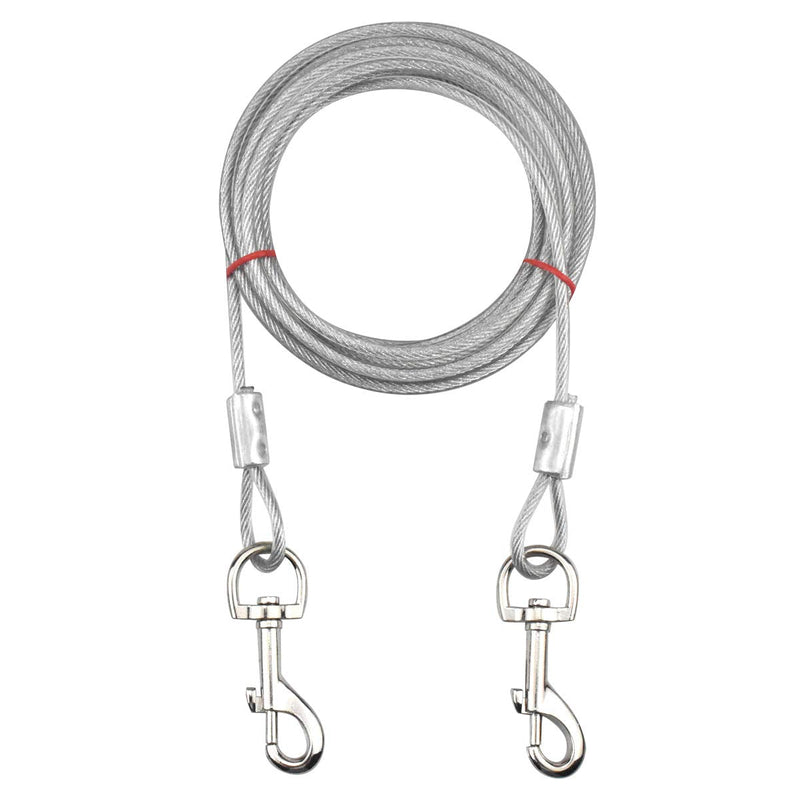 Jinlaili 16.4ft (5M) Tie Out Cables for Dogs, Tie-Out Leashes for Dogs, Pet Tie Out Cables up to 176lbs, for Small Medium or Large Dogs (White) - PawsPlanet Australia