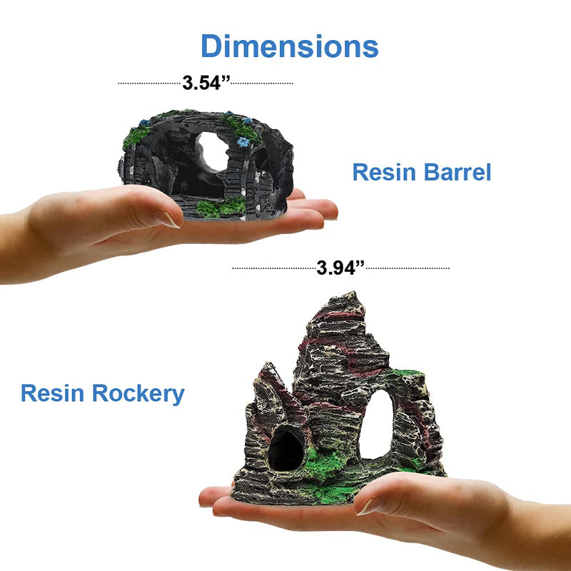 GreenJoy Aquarium Decorations Fish-Tank Accessories Plants - Fish Tank Decor Set with Shipwreck Cave and Rock Hideout, Small(12-15 gal Rock) 12-15 gal Rock - PawsPlanet Australia