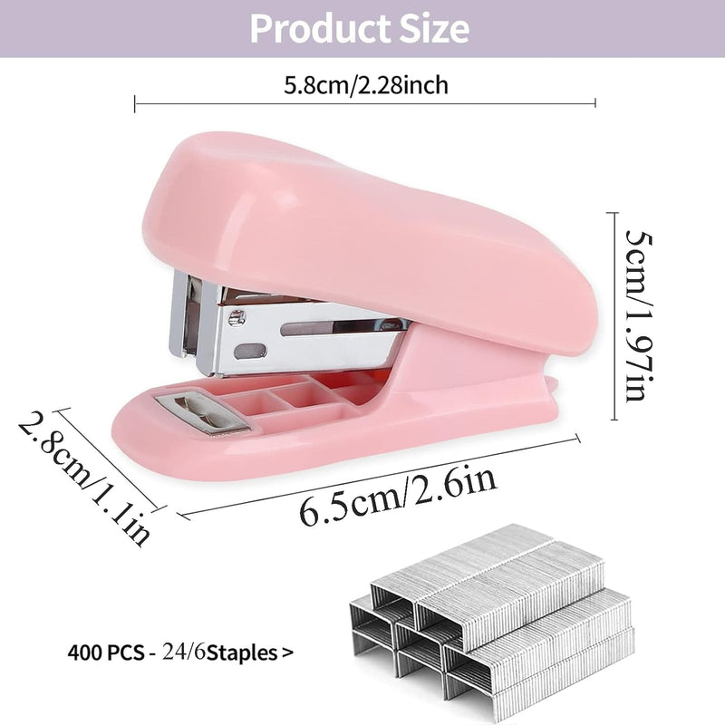 Pack of 2 mini stapler, small stapler, stapler, mini stapler with 800 standard 24/6 staples, office stapler, staple machine, small staples for school, home, office, organizing files - PawsPlanet Australia