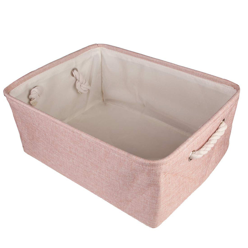 ECOSCO Pet Toy and Accessory Storage Bin, Basket Chest Organizer with Handles for Organizing Pet Cat Toys, Blankets, Vest and Dog Chew Toys (pink-16x12x8 in) pink-16x12x8 in - PawsPlanet Australia