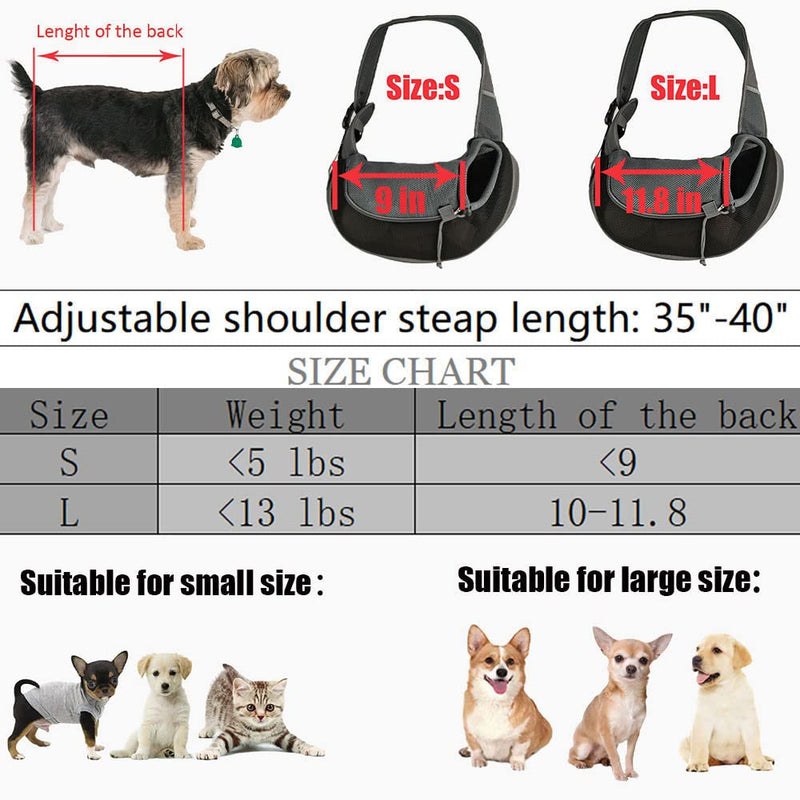 IFELISS Dog Carriers for Small Dogs, Breathable Mesh Travel Safe Puppy Sling, Adjustable Dog Sling Carrier for Small Dogs, Dog Purse, Dog Sling for Small Dogs Cats Black - PawsPlanet Australia