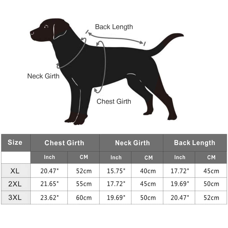 XunHe Waterproof Dog Coat, Reflective Waterproof Dogs Winter Warm Jacket, Outdoor Sport Adjustable Dog Clothes with Soft Fleece Cotton Lined for Medium Large Dogs with Harness Hole - PawsPlanet Australia