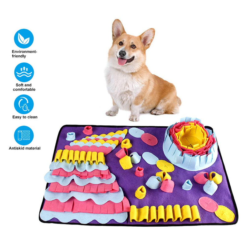 [Australia] - HALOViE Dog Puzzle Mat, Pet Mental Stimulation Toys Snuffle Treat Mat Slow Feeder Sniffing Pad Nosework Activity Blanket 28 x 20 Inch 