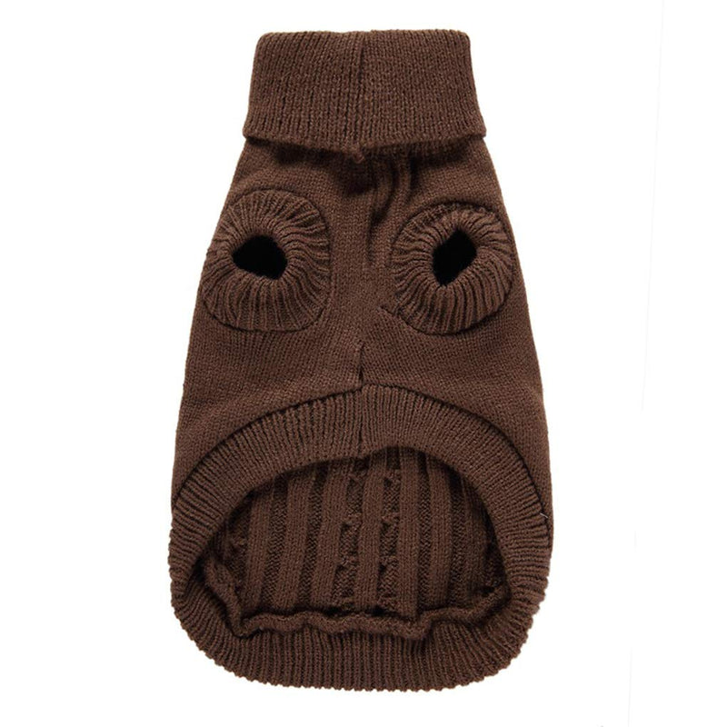 Dog Sweater, Warm Pet Sweater, Dog Sweaters for Small Dogs Medium Dogs Large Dogs, Cute Knitted Classic Cat Sweater Dog Clothes Coat for Girls Boys Dog Puppy Cat XX-Small Brown - PawsPlanet Australia