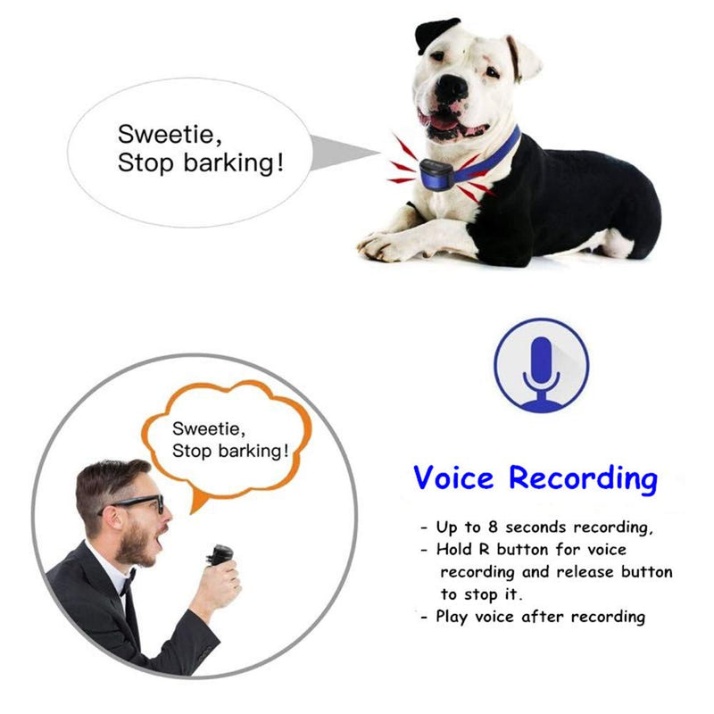 [Australia] - Anti Bark Collar, Rechargeable Anti Barking Collar with Beep and Shock Mode, Adjustable Sensitivity And Shock Intensity, 8 Seconds Recording Rainproof No Bark Collar for Small, Medium and Large Dogs 661S 