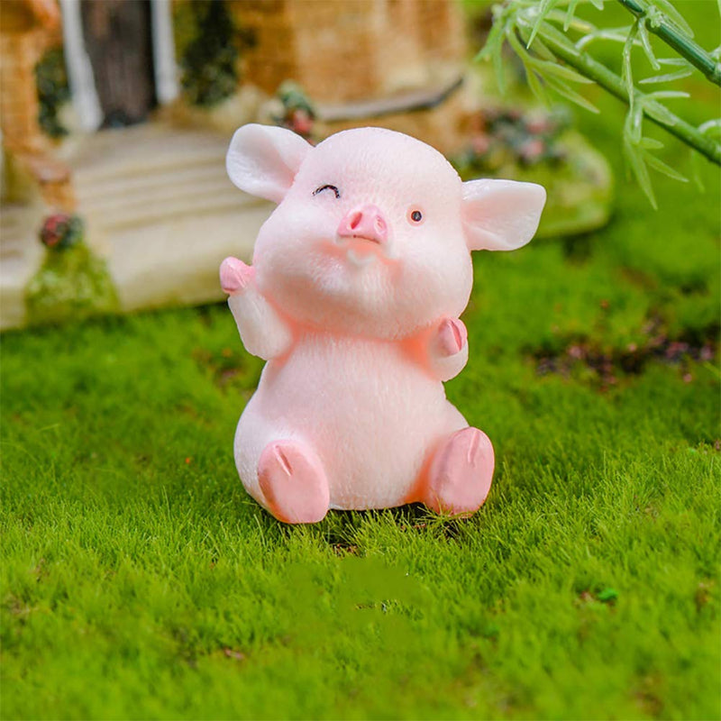 Miniature Pig Figurines 8 Pcs, Cute Pink Piggy Toy Figures Cake Toppers for Fairy Garden Decor Christmas Desk Decoration - PawsPlanet Australia