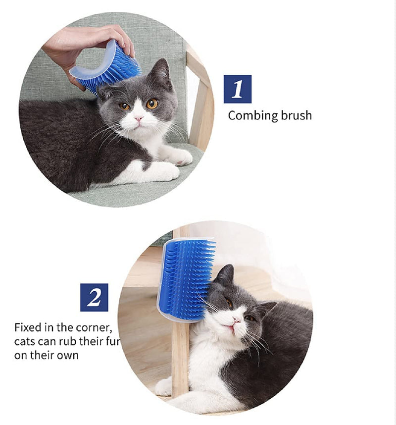 Jwmlvirng Cat Self Groomer,2 Pack Cat Grooming Brush,Wall Corner Massage Comb Grooming Brush, Cat self groomer for indoor cats Interactive Cat Toy - PawsPlanet Australia