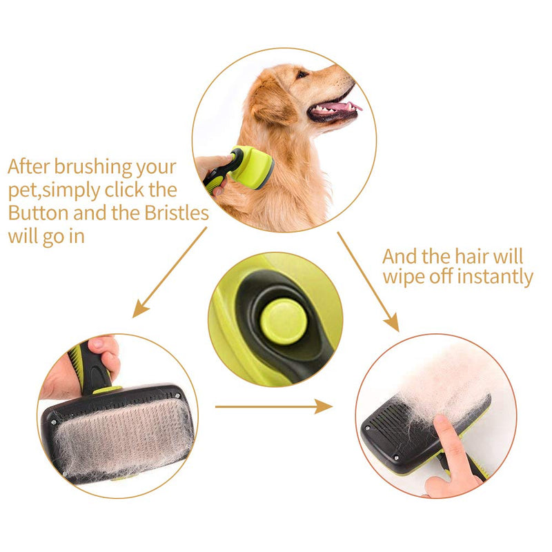 [Australia] - Dog & Cat Brush - Pro Grooming Brush Won't Scratch Your Pet's Skin - The Dog Brushes Shedding Grooming Tools is Suitable for Dogs & Cats with Long and Short Hair yellow 