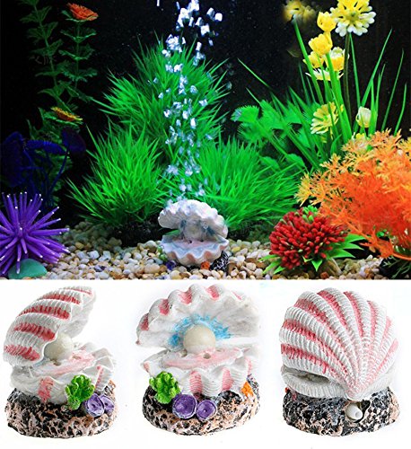[Australia] - Sunyiny Aquarium Decor Air Bubble Stone Coral Pearly Shells Oxygen Pump Resin Crafts for Aquarium Fish Tank Ornament Decoration 
