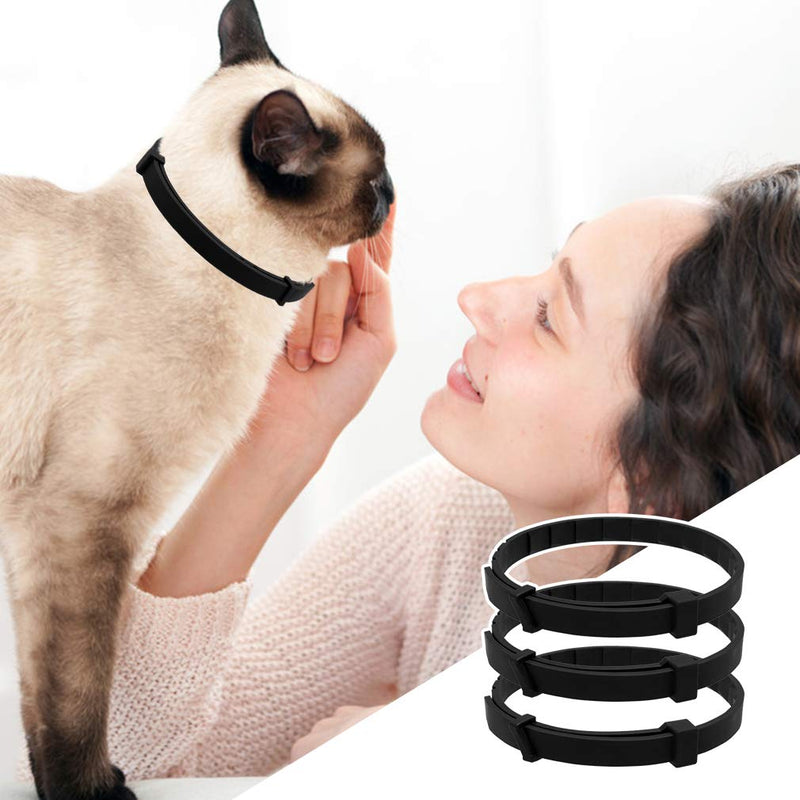 PAWCHIE Cat Calming Collar 3 Pack - Natural and Waterproof Reduce Anxiety Kitten Collar, Works for Up to 60 Days, Adjustable Cat Calm Collar Up to 15 Inches - PawsPlanet Australia