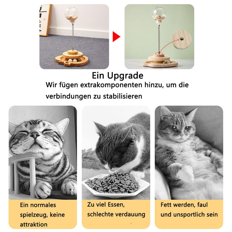 Interactive cat toy made of wood, interactive cat toy food, cat intelligence toy, cat wooden toy, wooden cat toy, intelligence cat toy, interactive food toy cat E - PawsPlanet Australia