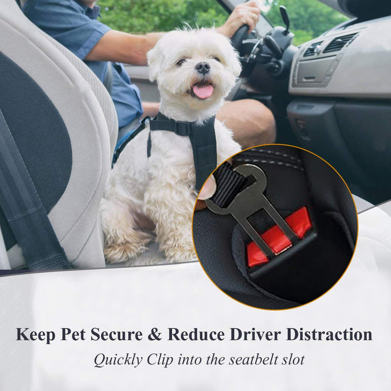 [Australia] - Vivaglory Dog Seat Belts, Heavy Duty Dog Car Seat Belt Harness with Bungee Buffer for Shock Absorbing, Adjustable Pet Safety Seat Belt for Most Cars, Two for Small, Medium & Large Dogs 1 Pack M（Adjustable Length: 19.7"-25.8") 