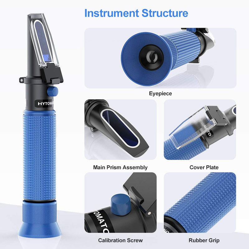 HYTOMATO Salinity Refractometer for Aquarium, Salinity Tester with ATC and Dual Scale: 0-100‰ & 1.000-1.070 Specific Gravity, Saltwater Tester for Seawater, Pool, Fish Tank - PawsPlanet Australia