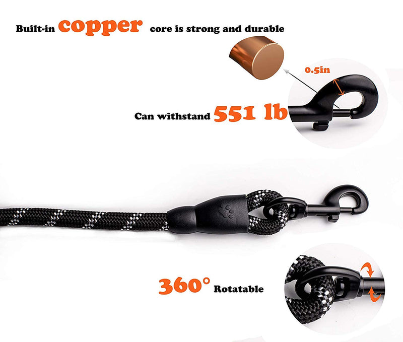 [Australia] - BLYNN 2 Pack 6 FT Heavy Duty Dog Leash with Comfortable Padded Handle 