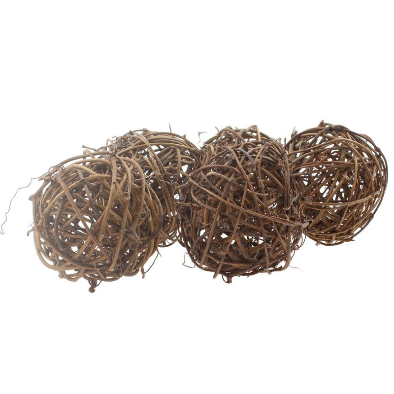 [Australia] - emours Willow Branch Rattan Ball Chew Toys for Small Animals Rabbits Guinea Pigs Chinchillas Pet Rats 5Pcs 