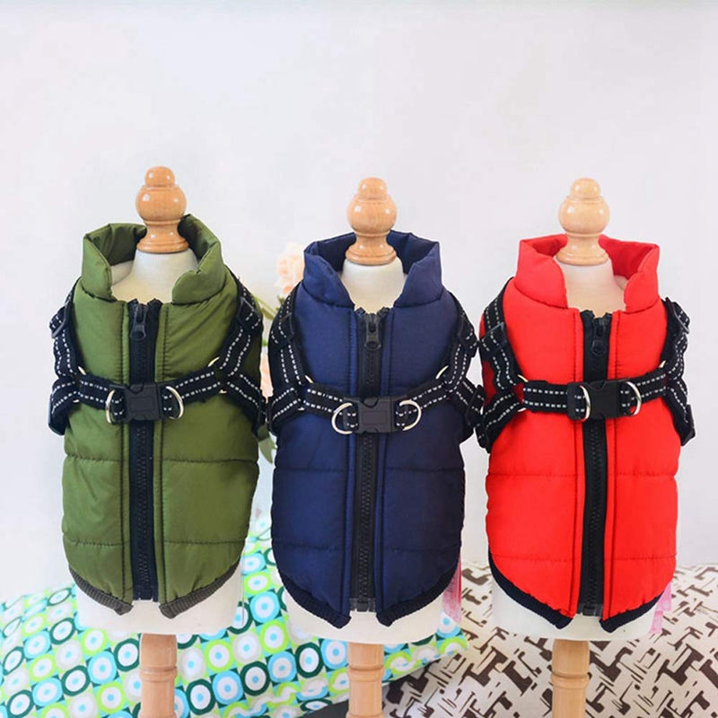 POHOVE Cold Weather Dog Warm Vest Jacket Coat, Winter Clothes Dog Warm Vest Snowproof Jacket Coat Rainproof Fabric M Red - PawsPlanet Australia