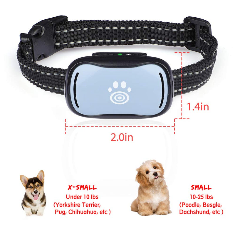 Small Dog Bark Collar - PcEoTllar Anti Barking Collar for Small Medium Dogs - Small Most Humane Stop Barking Collar - Dog Training No Shock Bark Collar - Safe Pet Bark Control Device (7-20 Inches) - PawsPlanet Australia