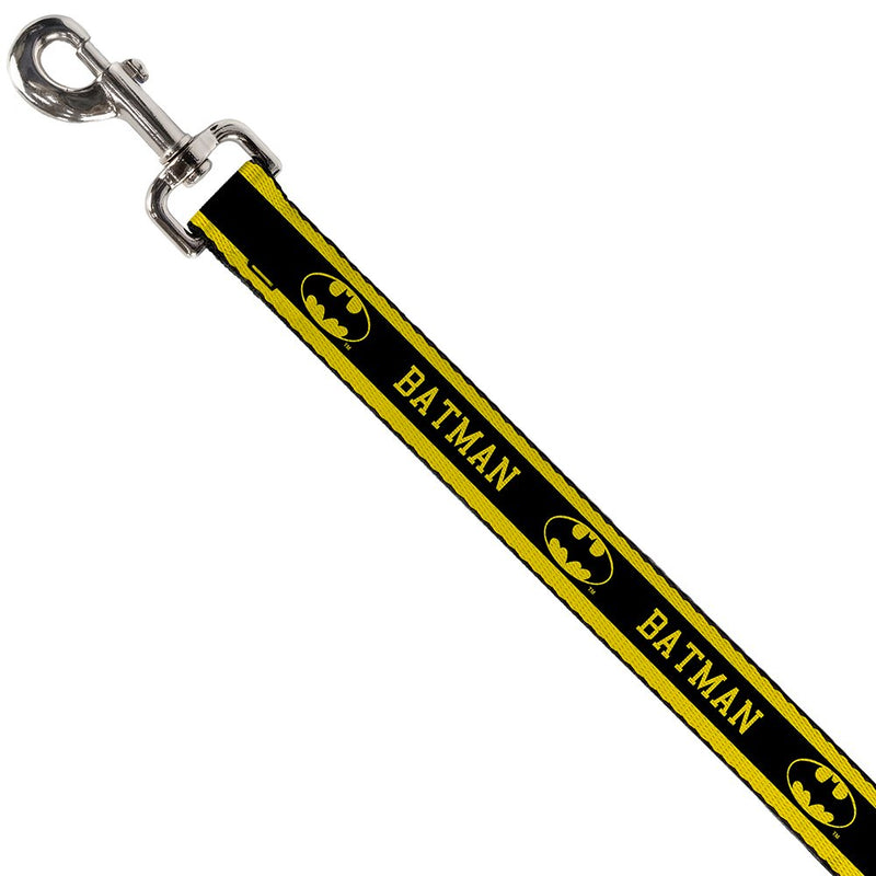 [Australia] - Dog Leash Batman Logo Stripe Yellow Black 6' Long 1.5" Wide 6 Feet Long - 1" Wide 