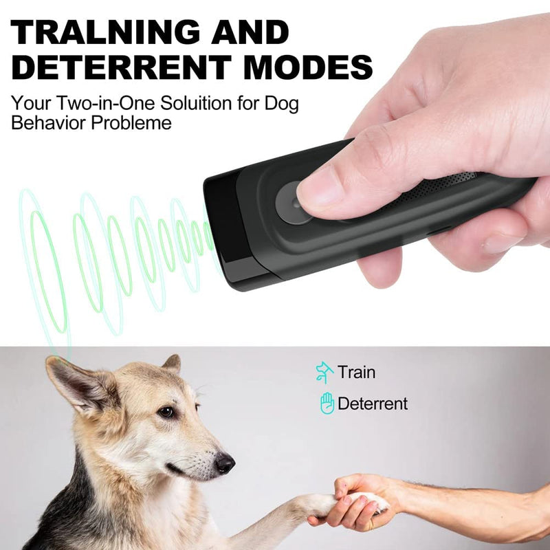 Ultrasonic Dog Bark Deterrent - Rechargeable Bark Control Device - Dog Barking Deterrent Devices - Dog Behavior Training Tool Control Devices of 16.4 Ft Effective Control Range with Dog Whistles -PU60 - PawsPlanet Australia