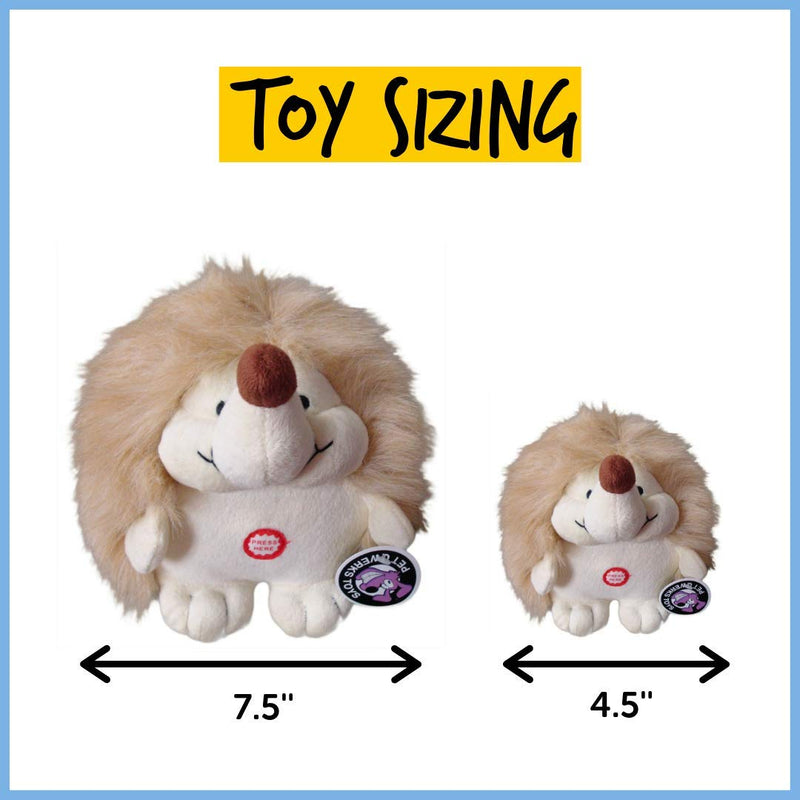Pet Qwerks Dog Squeak Toys - Fun Interactive Squeaky Plush Pet Toy | with Cute Funny Sounds to keep boredom at bay - Choose from Various Animal Characters Hedgehog (4.5 in) - PawsPlanet Australia