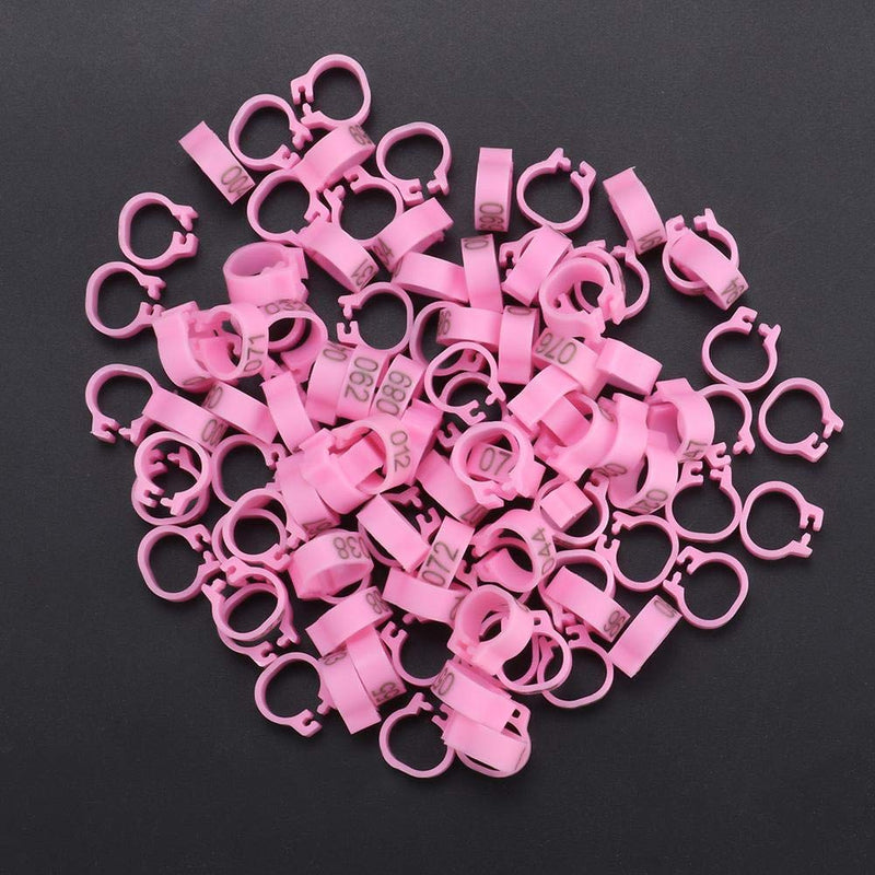 Hffheer Bird Leg Rings 8 mm Bird Leg Clip Rings Plastic Pigeon Leg Bands Numbered Leg Rings for Pigeon Parrot Chicks Duck (Pink) Pink - PawsPlanet Australia