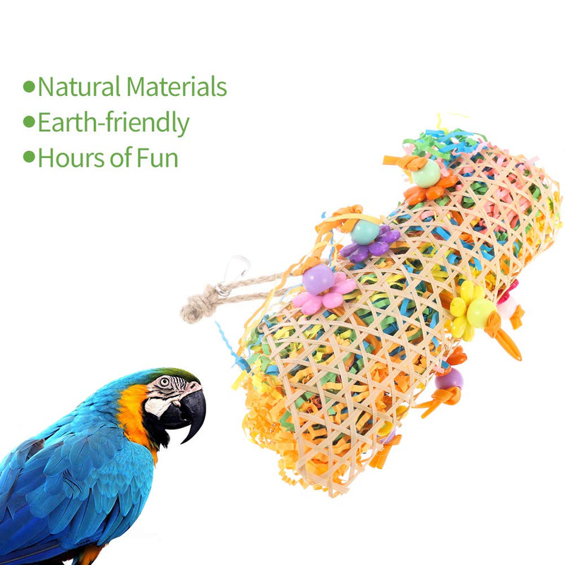 QINREN 3 Packs Bird Toys, Budgie Toys with Bell Hanging Swing Shredding Chewing Perches Parrot Toy Wooden Hammock for Budgie Parakeet Cockatiel Macaw - PawsPlanet Australia