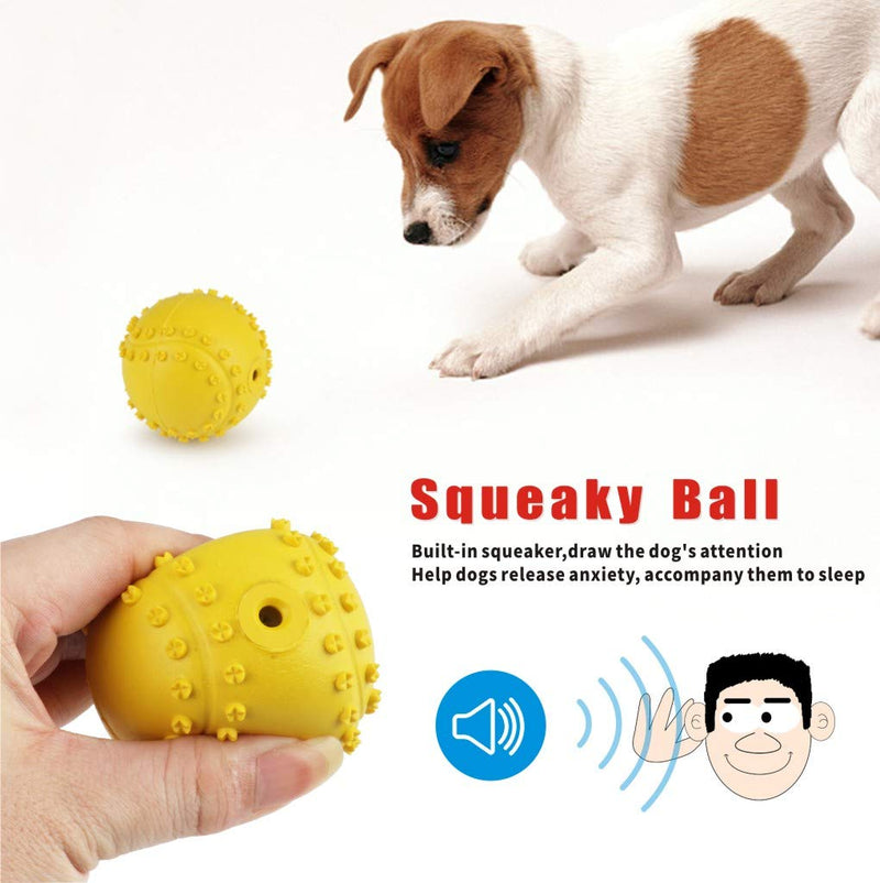 Idepet Dog Treat Ball Set of 3,Nontoxic Nature Rubber Fetch Food Squeaky Feeder Pet Toys for Small Medium Large Dogs Teeth Cleaning Chewing Training IQ Training - PawsPlanet Australia