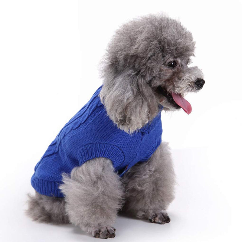 [Australia] - Dog Sweater, Warm Pet Sweater, Dog Sweaters for Small Dogs Medium Dogs Large Dogs, Cute Knitted Classic Cat Sweater Dog Clothes Coat for Girls Boys Dog Puppy Cat Dark blue 