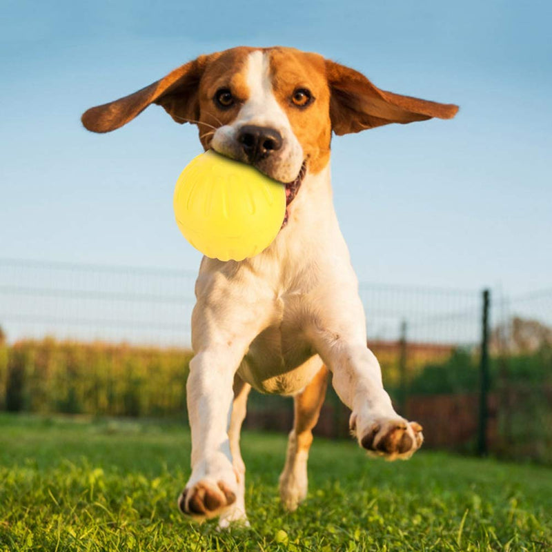 Dog Toys Balls Solid Portable Durable EVA Yellow Solid Bite Resistant Floating Pet Dog Training Ball Chew Toys Rubber Indestructible Durable Tough - PawsPlanet Australia