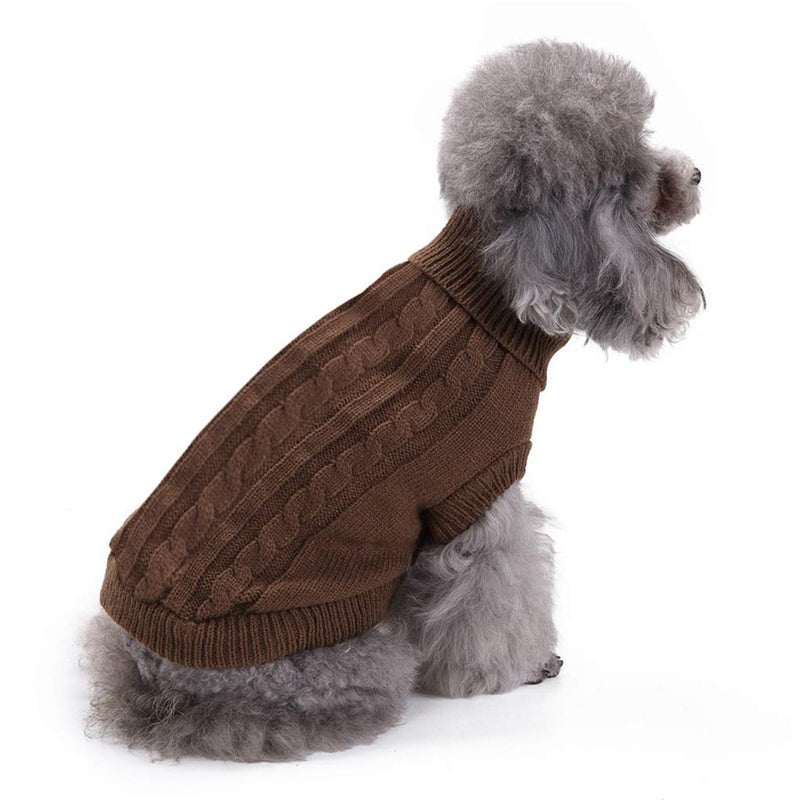 Dog Sweater, Warm Pet Sweater, Dog Sweaters for Small Dogs Medium Dogs Large Dogs, Cute Knitted Classic Cat Sweater Dog Clothes Coat for Girls Boys Dog Puppy Cat XX-Small Brown - PawsPlanet Australia