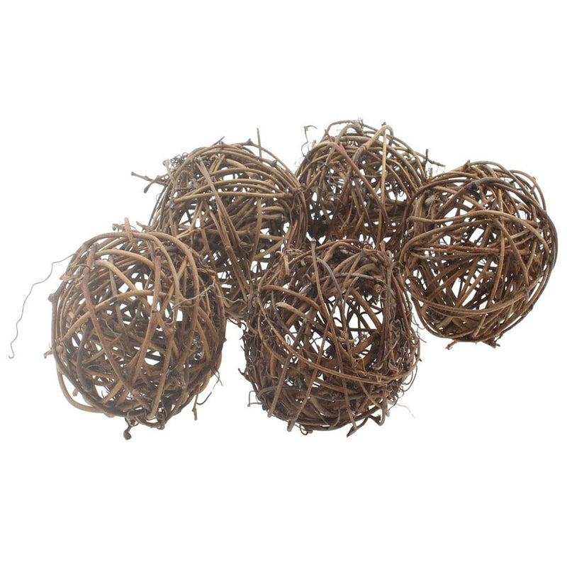 [Australia] - emours Willow Branch Rattan Ball Chew Toys for Small Animals Rabbits Guinea Pigs Chinchillas Pet Rats 5Pcs 