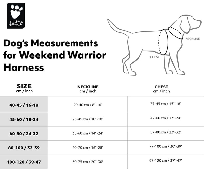 Hurtta Weekend Warrior Dog Harness, Chest Harness for Dogs, Black 45-60 cm Multi 18-24 in - PawsPlanet Australia