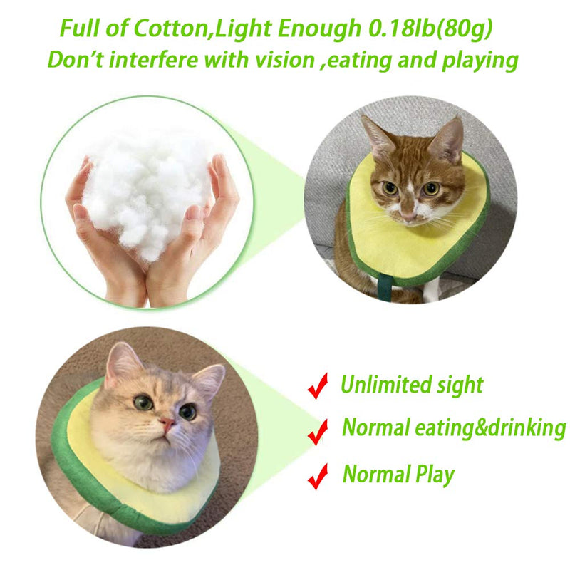 Yufiova Adjustable Cat Recovery Collar -Cute Avocado Neck Cone for Cat’s Head Wound Healing Protective Cone After Surgery Elizabethan Collars for Pets,Soft Edge E-Collar for Kitten and Cats… - PawsPlanet Australia