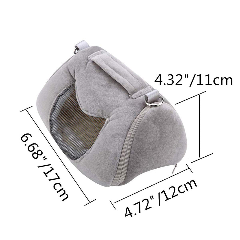 Wontee Hamster Carrier Bag Portable Outdoor Travel Handbag with Adjustable Single Shoulder Strap for Hamster Small Pets Grey - PawsPlanet Australia