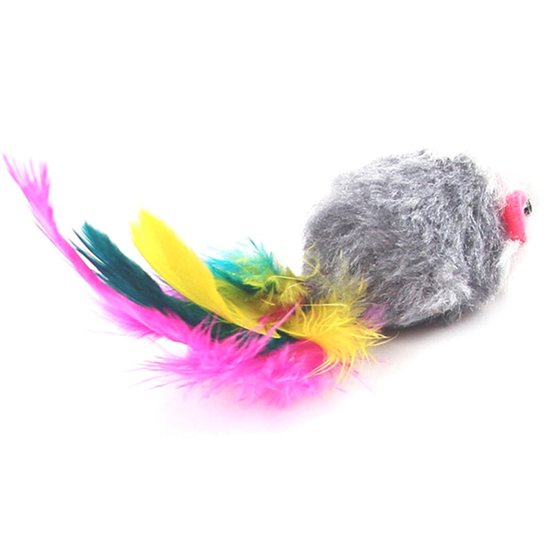 [Australia] - Aftermarket Furry Pet Cat Toys Mice, Cat Toy Mouse, Pet Toys for Cats, Cat Catcher for Feather Tails, 10 Counting 